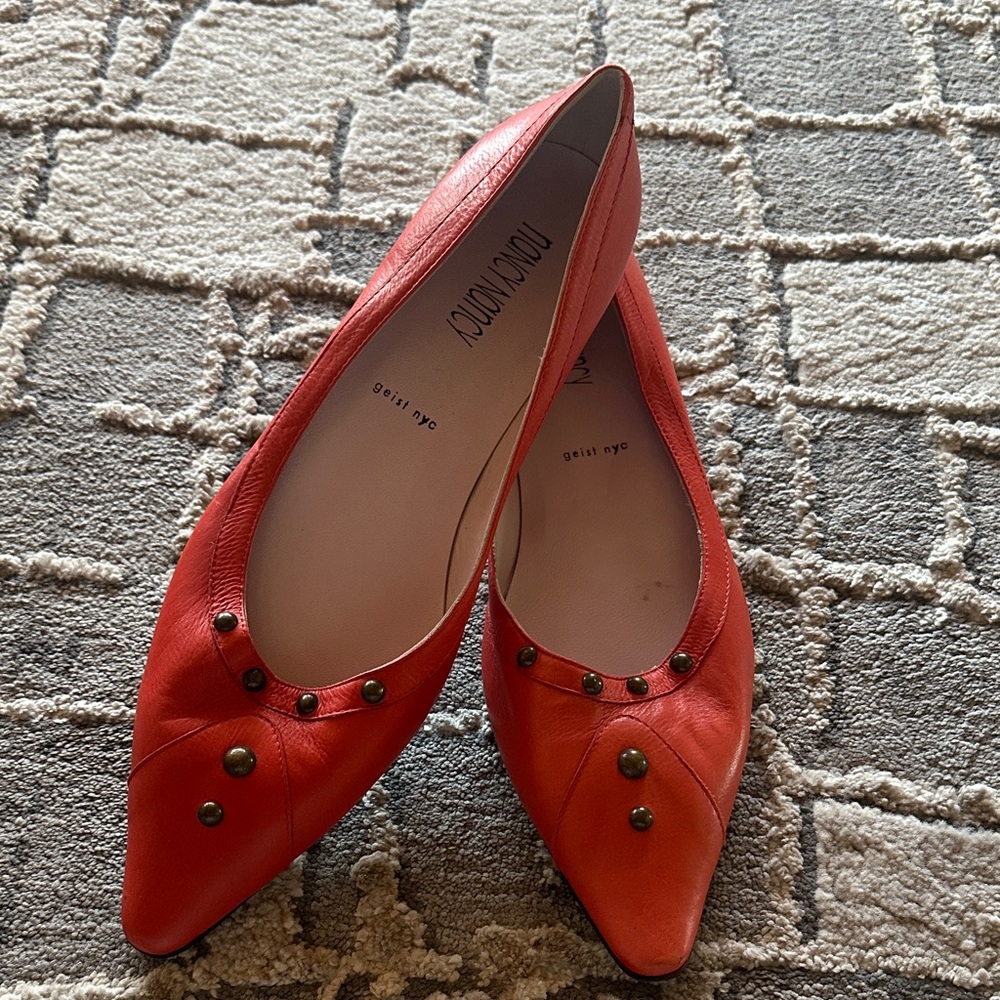 Nancy Nancy Red Studded Women's Flats
